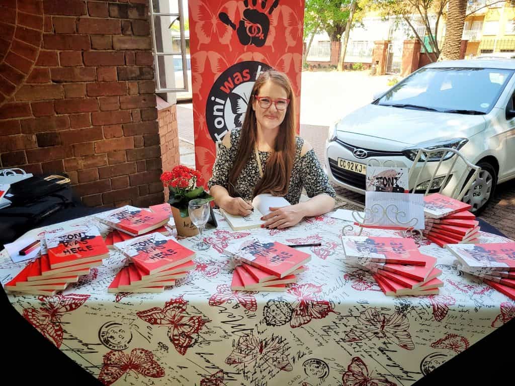 Book about gender based violence against women in South Africa. Toni Squara at her soft launch